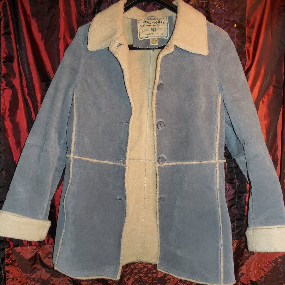 St. John's Bay Washable Suede Leather Sherpa Coat